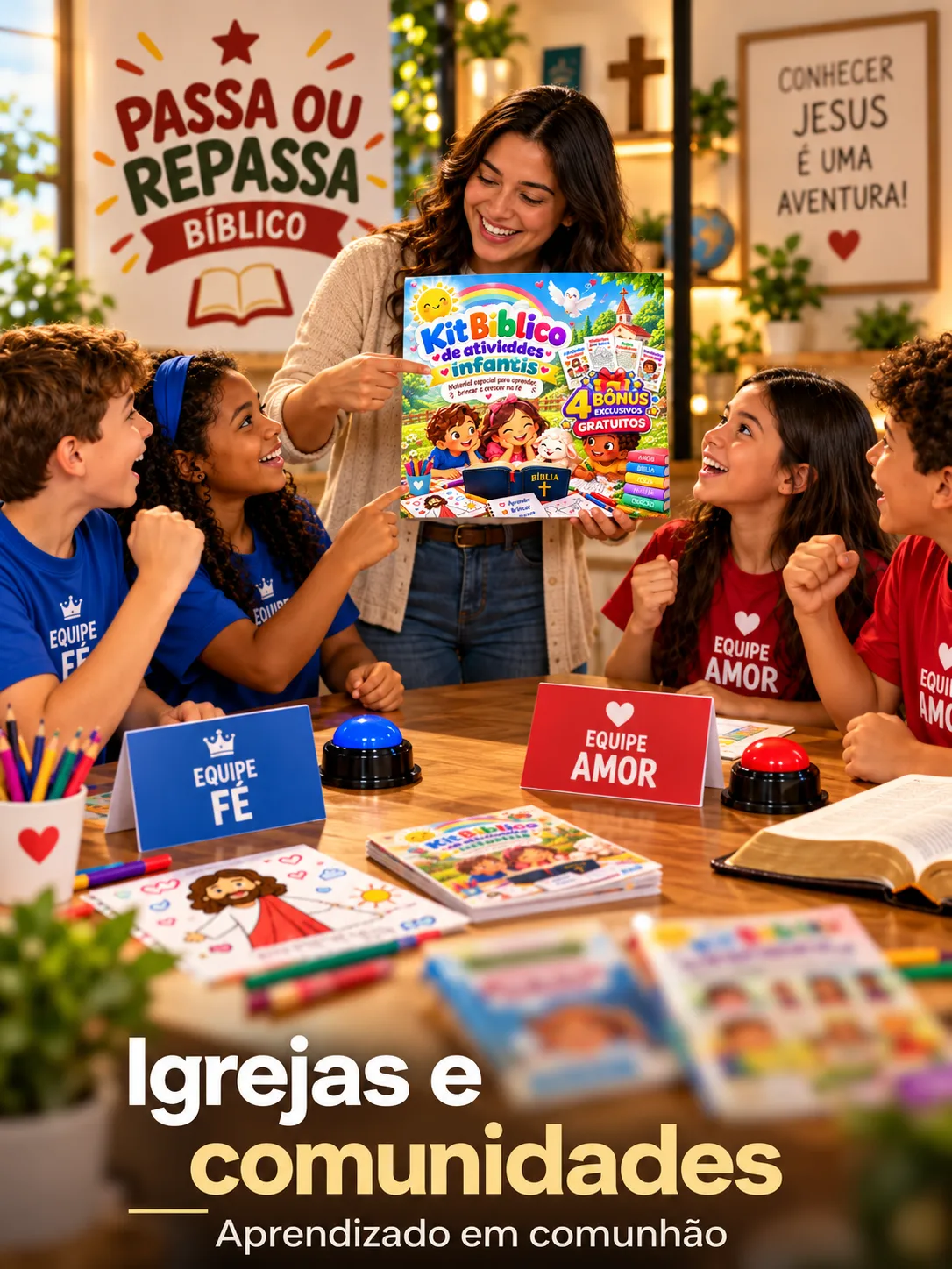 Comunidade jogando Passa ou Repassa Bíblico